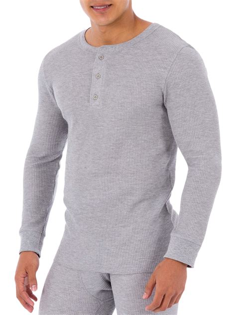 fruit of the loom waffle thermal|men's thermal henley cotton waffle.